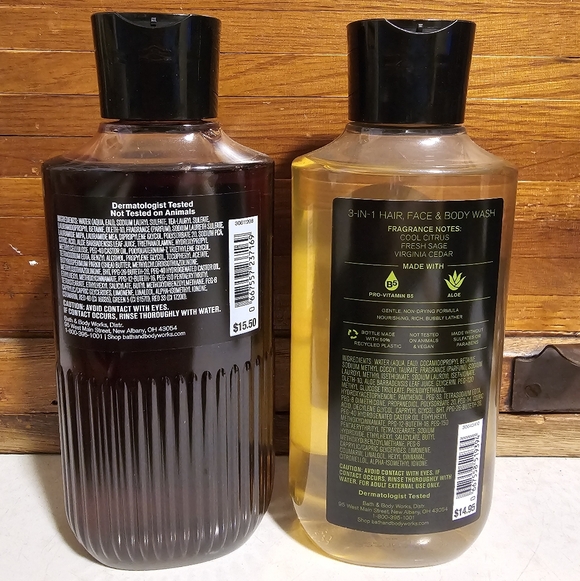 Bath & Body Works Bourbon and Woodlands Body Wash Lot Of Two Bottles - Picture 2 of 2